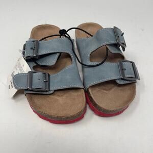 NWT Thereabouts Noyo Sandals Girls 4 MED Slip On Open Toe Faux Suede Buckles